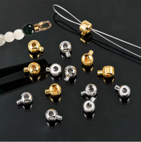 (EC001) 20pcs / Stainless Steel Positioning Jewelry Clasp Crimp End Beads Closure Buckle for Wire Stopper Beads DIY Jewelry Accessories
