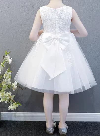Off White / Wedding Flower Girl Dress with Headband Christening Princess Dress