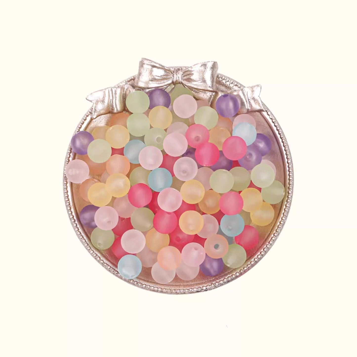 50g / 8mm / Mixed Frosted Beads, Jewellery Making GB006