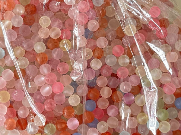 8mm (72g) / Mixed Frosted Beads, Jewellery Making GB006