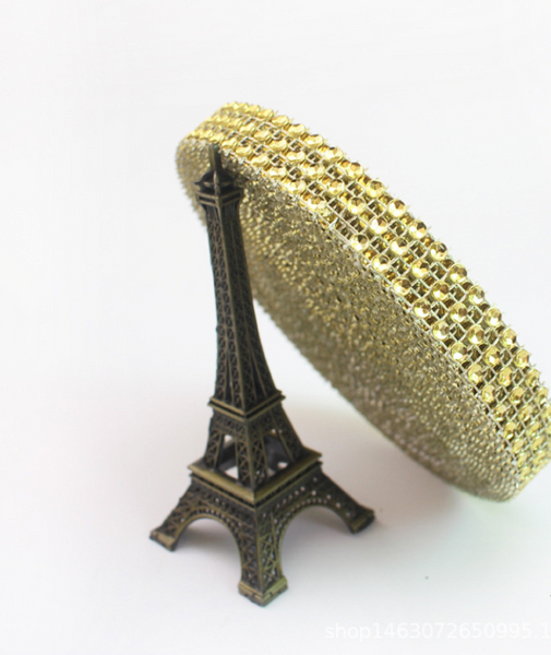5 Meters / Colour Diamante Trim Crystal Effect Bling Rhinestone (Gold)