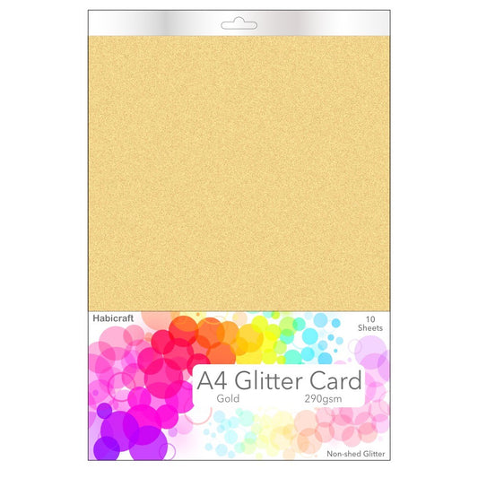 Habicraft / 10 Sheets / A4 Brown Non-Shed Glitter Card 290gsm (HGC04) Wholesale