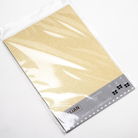 A4 / Gold / Metallic Textured Card (10 sheets) 250gsm IO-C18 (Wholesale)