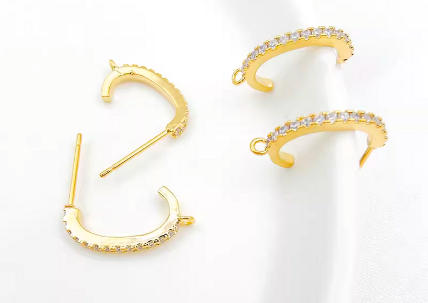 (EK84) 10 pcs / Gold Plated Earrings Hoop