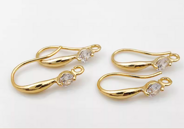 10 pcs / Gold Plated Crystal Earrings Hoop   EK64