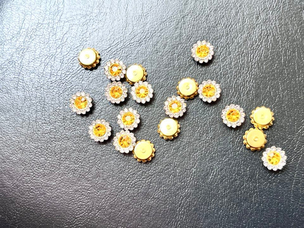 50 Pcs / 12mm / Gold Sew On Rhinestones S10G