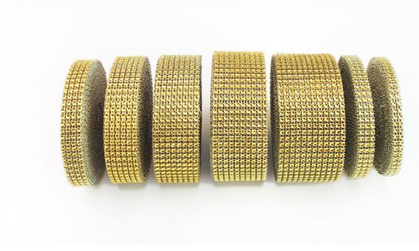 5 Meters / Colour Diamante Trim Crystal Effect Bling Rhinestone (Gold)