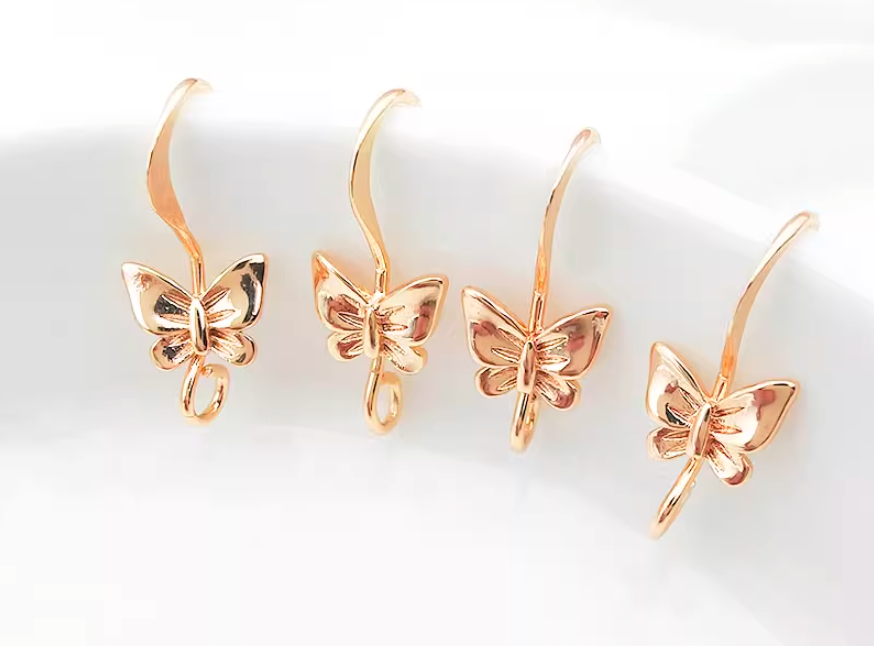 EK42 (A339) 10 pcs /  Gold Plated / Earrings Hooks