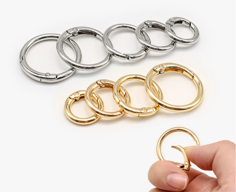 10 pieces / Metal Spring Clasps O-Ring