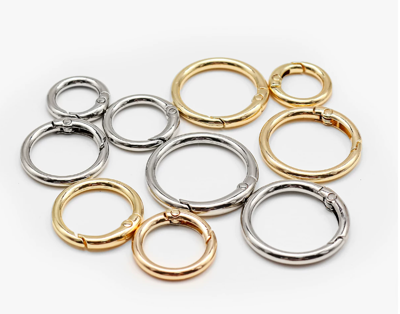 10 pieces / Metal Spring Clasps O-Ring