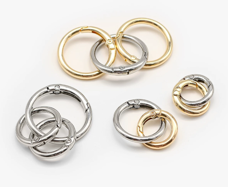 10 pieces / Metal Spring Clasps O-Ring