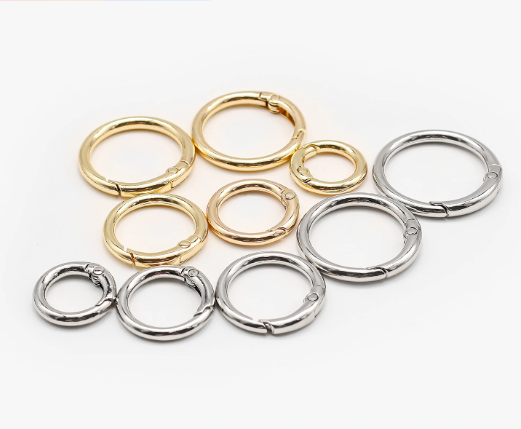 10 pieces / Metal Spring Clasps O-Ring