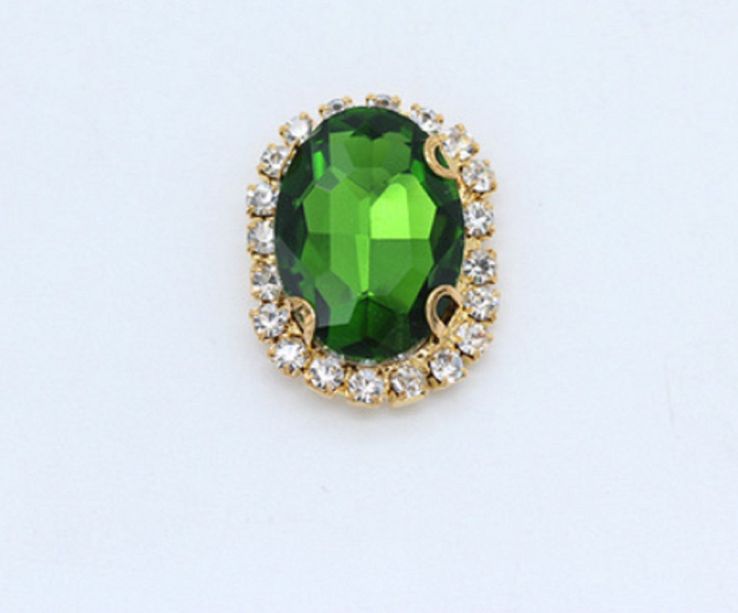 (S12G) 10 Pcs / 12 x 14mm / Gold Base Sew On Oval Crystal