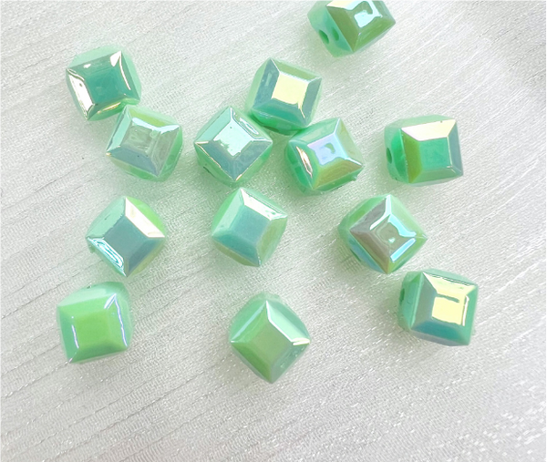 50 pcs / 8mm /High Quality Assorted Shiny Acrylic Square Beads, Imitation Pearl Square Beads For Jewellery Making (BB105)