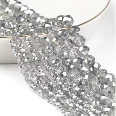 180 pcs / 6mm / Rondelle Gass Beads, Jewellery Making