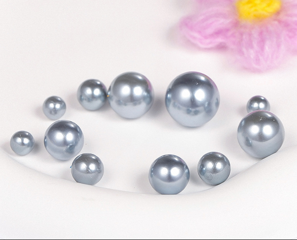 6mm, 8mm, 10mm / No hole Dark Silver Grey Round Pearl Beads