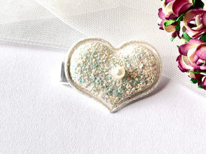 4.5 x 3cm / Handmade 3D Baby Glitter Heart Hair Clip, Girl  Hair Clip, Baby Hair Accessories  BC001