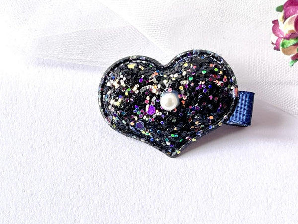 4.5 x 3cm / Handmade 3D Baby Glitter Heart Hair Clip, Girl  Hair Clip, Baby Hair Accessories  BC001