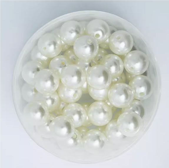 3mm-12mm / Round White Pearl Beads