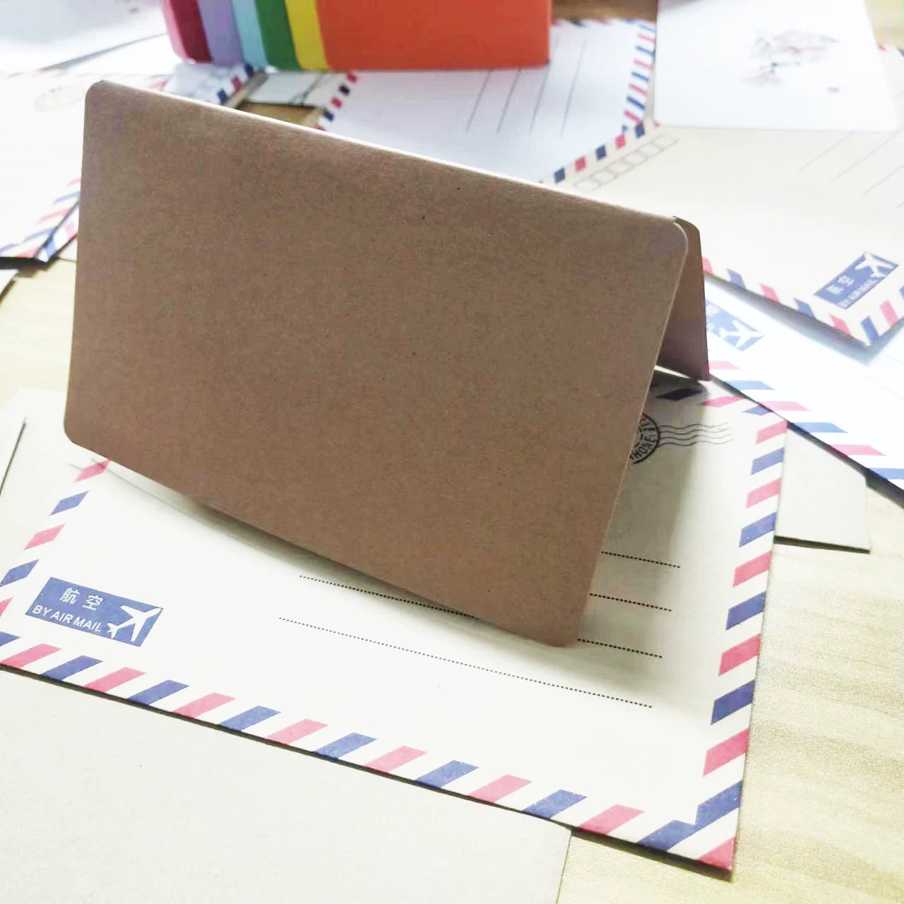 100 sheets / 18.5 x 9cm / Assorted Colours Blank Greeting Cards without Envelopes for Cardmaking