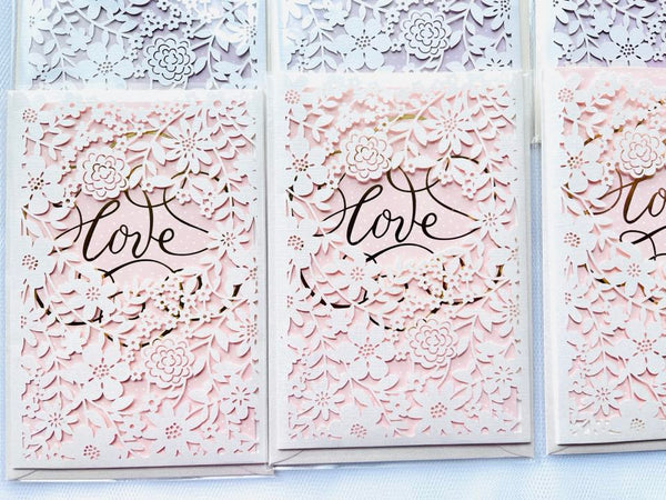 3 sets / Luxury Standard Lace Birthday Card with Envelopes, Love Standard Card  C647