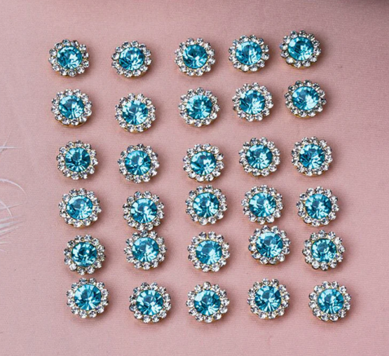 50 Pcs / 12mm / Gold Sew On Rhinestones S10G