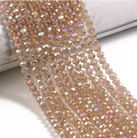 180 pcs / 6mm / Rondelle Gass Beads, Jewellery Making