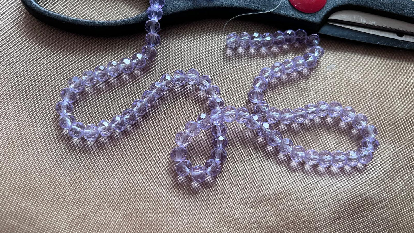 180 pcs / 6mm / Rondelle Gass Beads, Jewellery Making