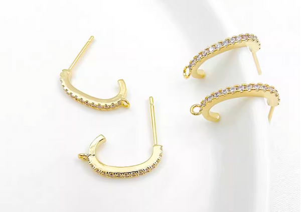 10 pcs / Gold Plated Earrings Hoop EK84