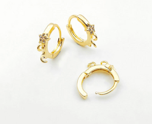 10 pcs / 14K, 18K Gold Plated French Hoop Earrings   EK1027 / 1056