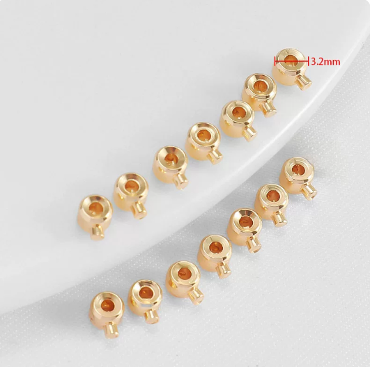 (EC001) 20pcs / Stainless Steel Positioning Jewelry Clasp Crimp End Beads Closure Buckle for Wire Stopper Beads DIY Jewelry Accessories