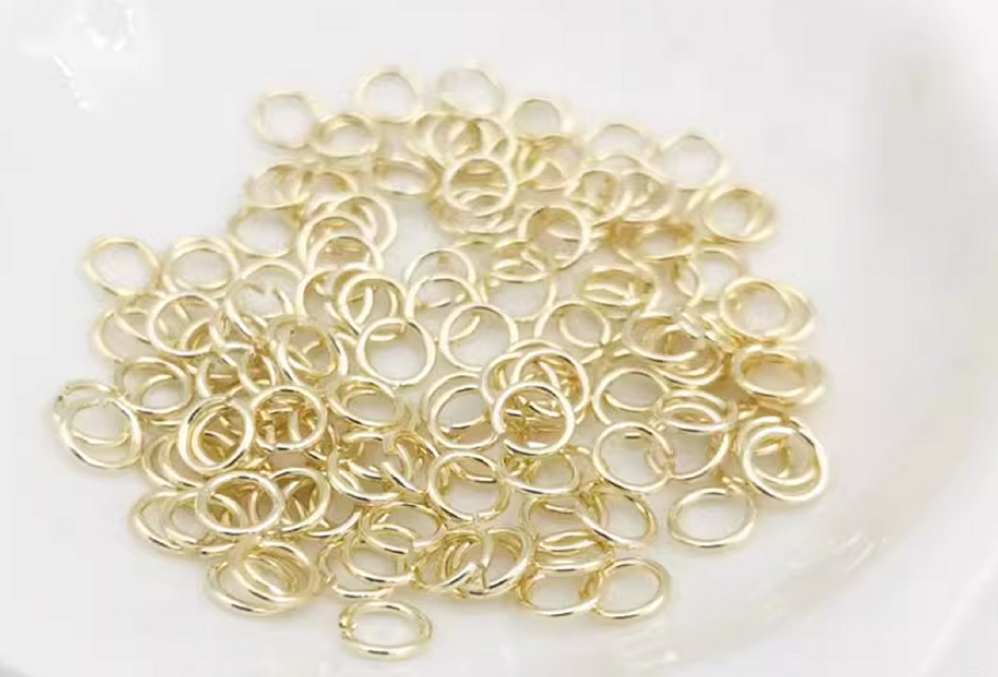 (ERK020)  50 Pcs / Gold Plated Open Jump Rings for Jewellery