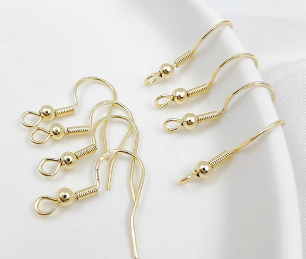 20 pcs / 14K, 18K Gold Plated Fish Hook Earrings  EK69