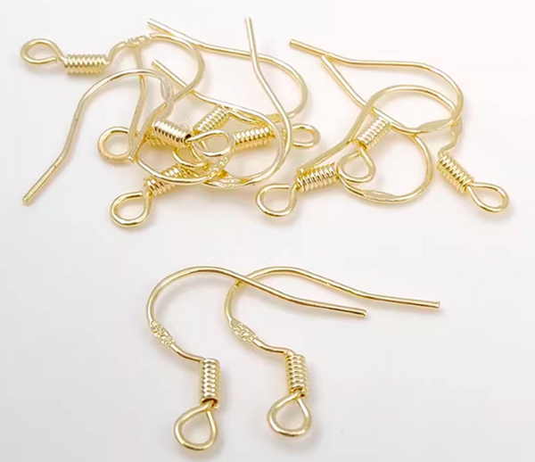 20 pcs / 14K, 18K Gold Plated Fish Hook Earrings  EK69