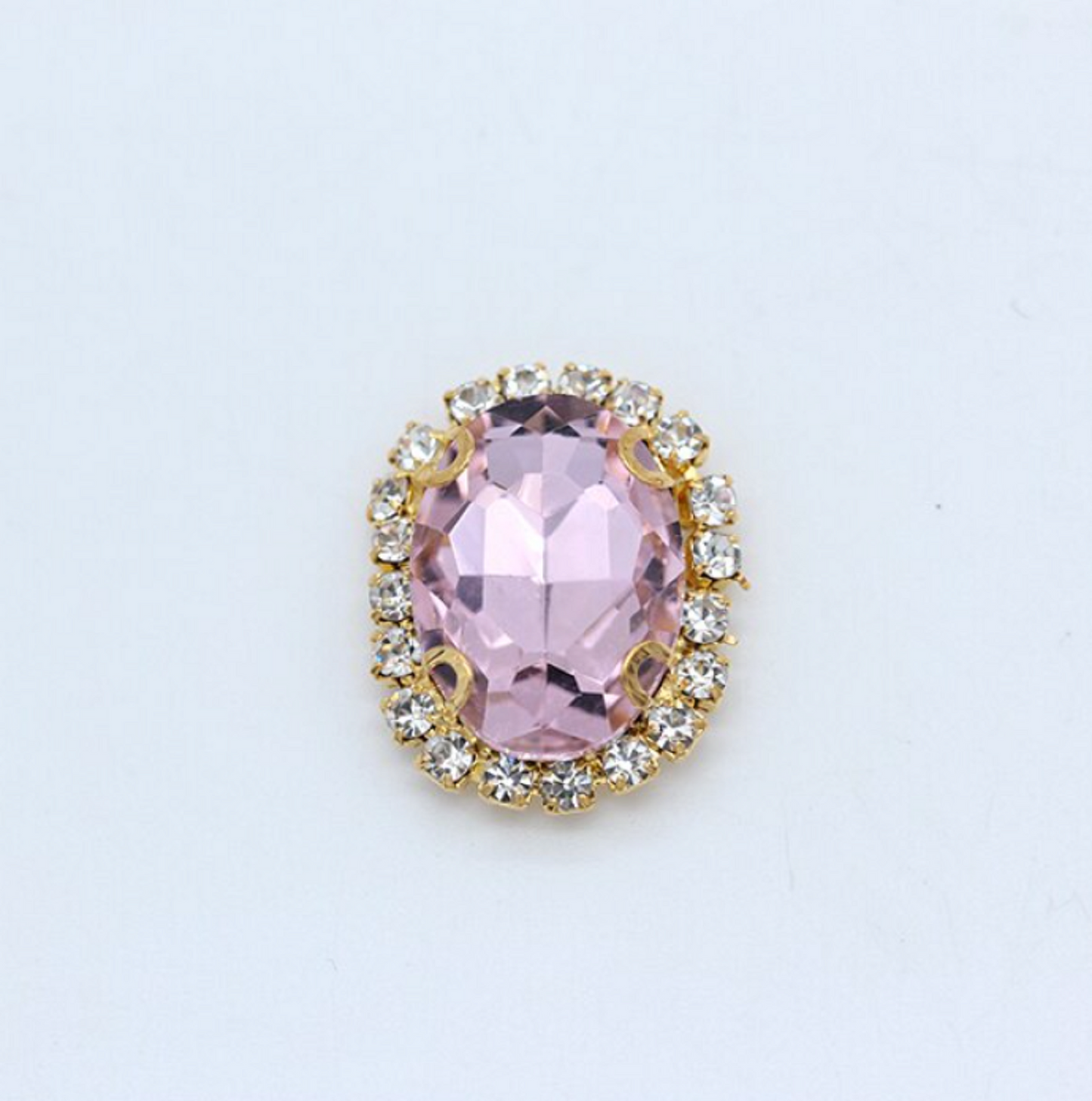 (S12G) 10 Pcs / 12 x 14mm / Gold Base Sew On Oval Crystal