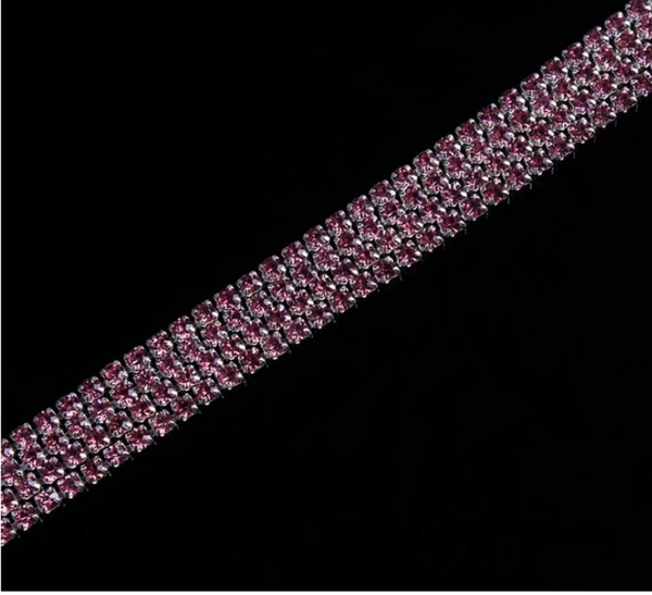 3 Meters / 4mm / Rhinestone Diamante Chain, DIY Crystal Trim C23