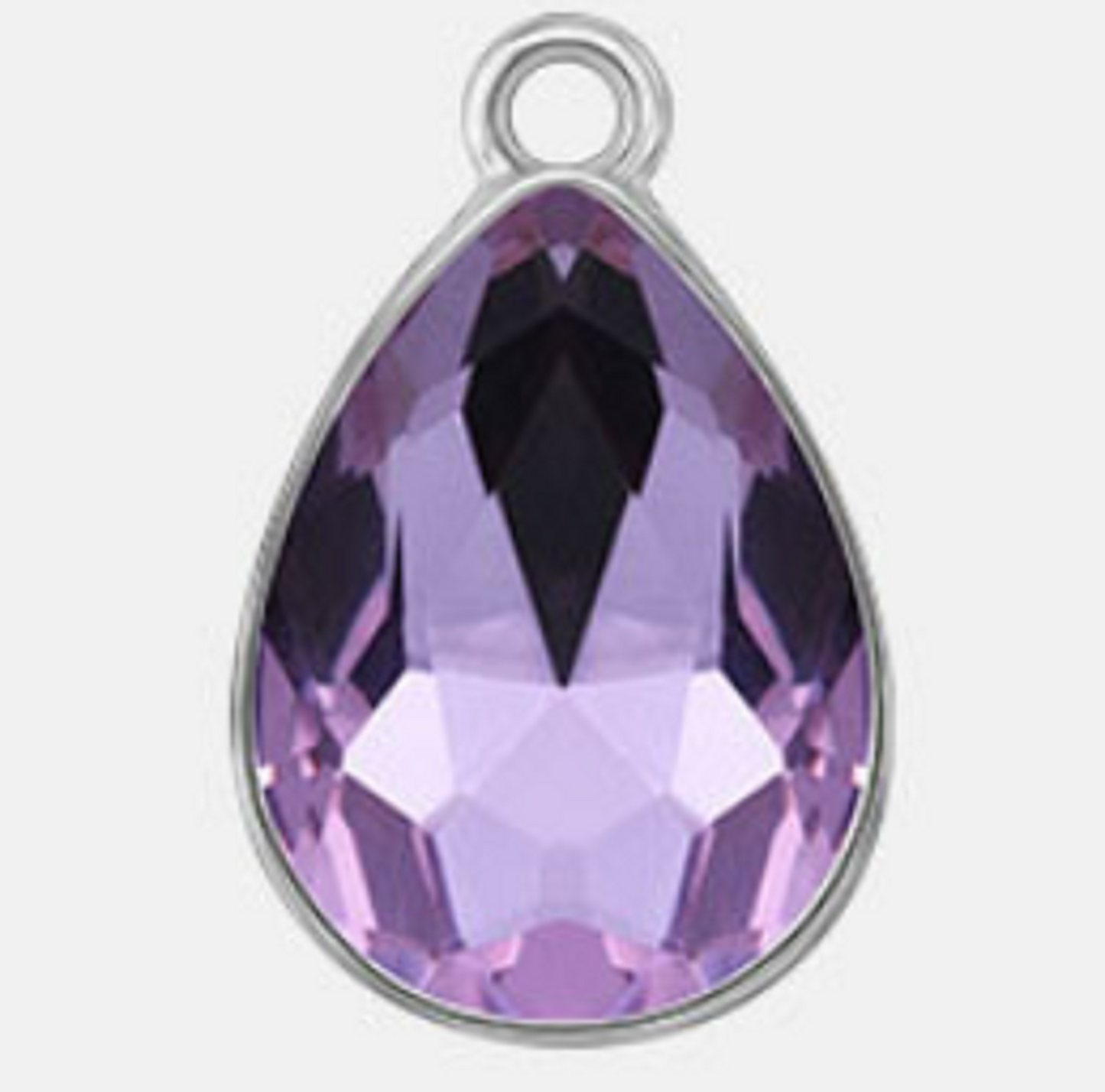 ( P048S)  10 pcs / 7 x 10mm / Silver base Teardrop Glass crystal Pendant