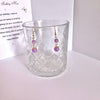 (EKH504) Handmade Gold Plated Purple Glass Bead Earrings, Wedding Accessories, Bridal Earrings