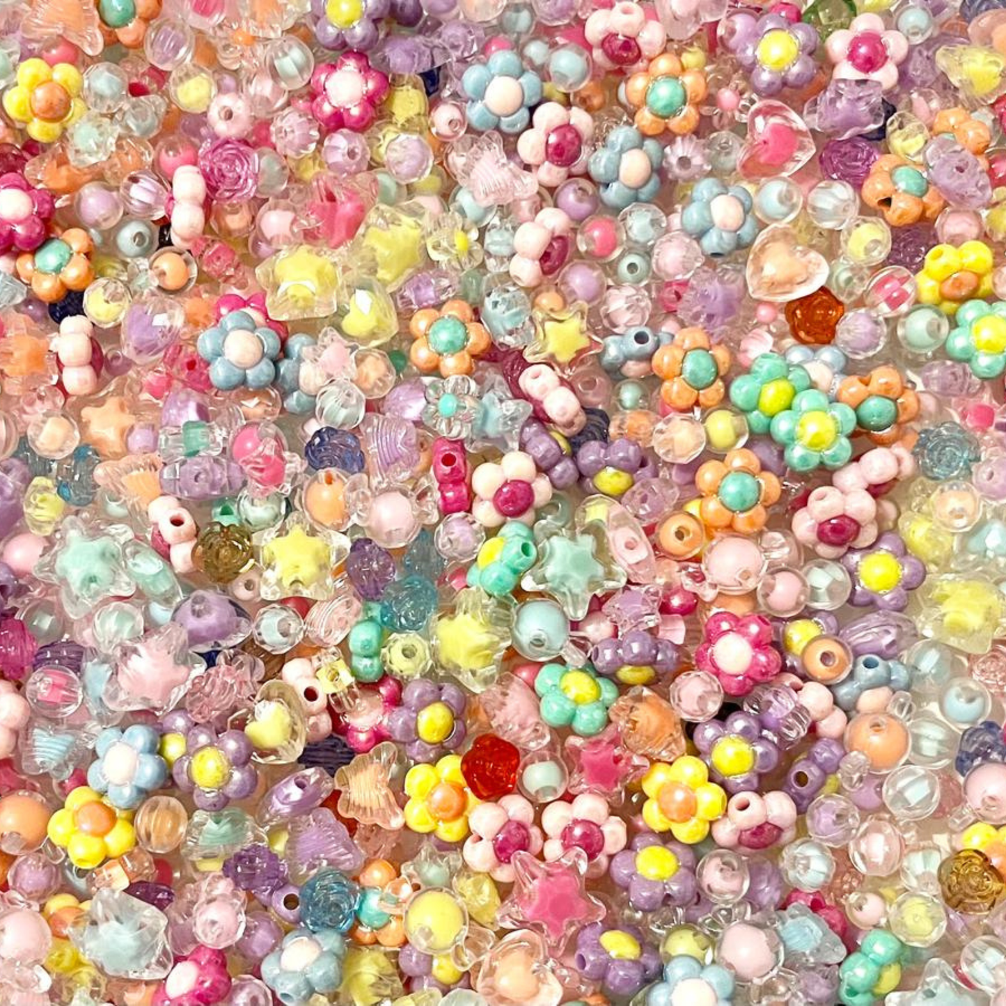 50g Mixed Acrylic Craft Beads DIY Jewelry Making Kit, Suitable For Making Bracelets MB2000
