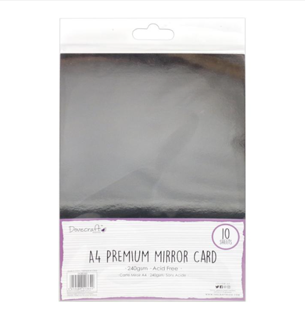 Dovecraft A4 Mirror Card Metal Grey 240gsm 10 Sheets