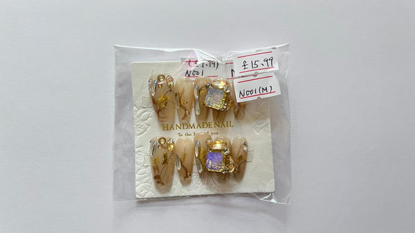 10 pcs / Press On Nails, Nail Art  N001 (Size M)