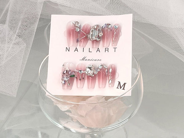 10 pcs / Press On Nails N008 (Size M)