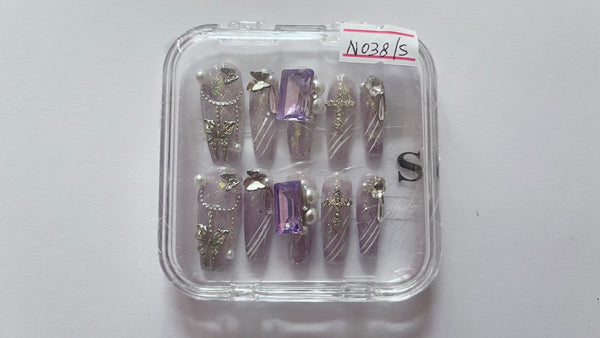 1 set Fake / False Press On Nails with box N038