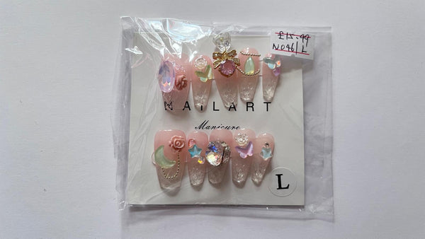 10 pcs / Press On Nails N046 (Size L)