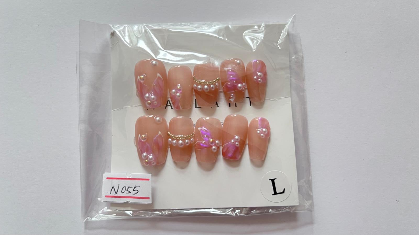 10 pcs / Press On Nails N055 (Size L)