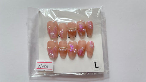 10 pcs / Press On Nails N055 (Size L)