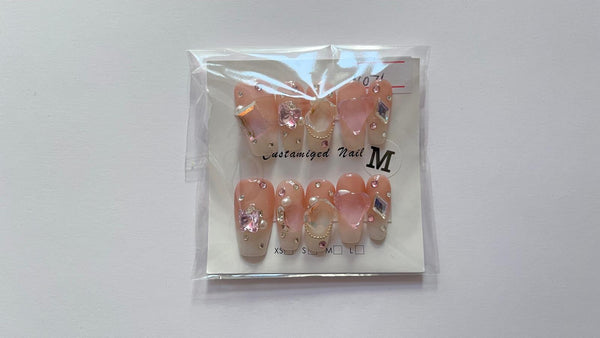 10 pcs / Press On Nails N076 (Size M)