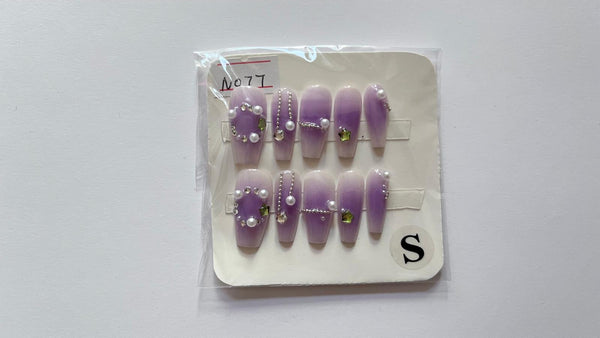 10 pcs / Press On Nails N077 (Size S)