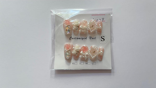10 pcs / Press On Nails N079 (Size S)