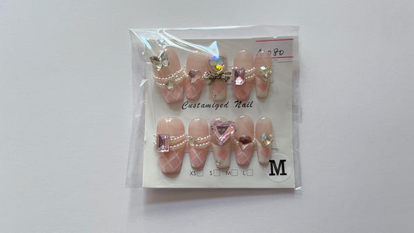 10 pcs / Press On Nails N080 (Size M)